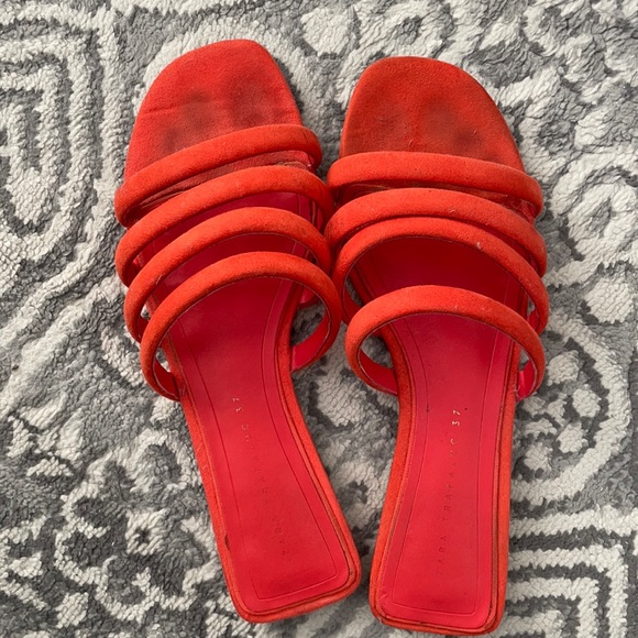 Zara size 37 bright orange sandals